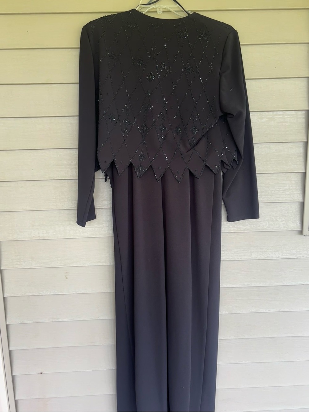 Onyx Nite Black Evening Dress with Beaded Jacket 14W VTG - Picture 3 of 6